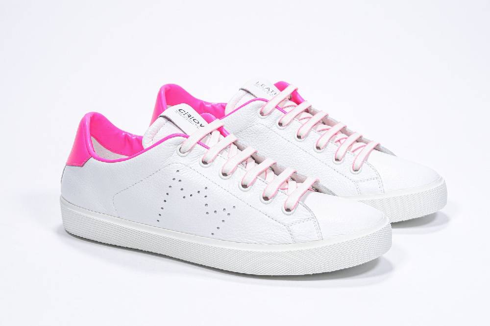 Leather Crown LC06 | Fucsia & Bianche - Basse - Donna Sconto