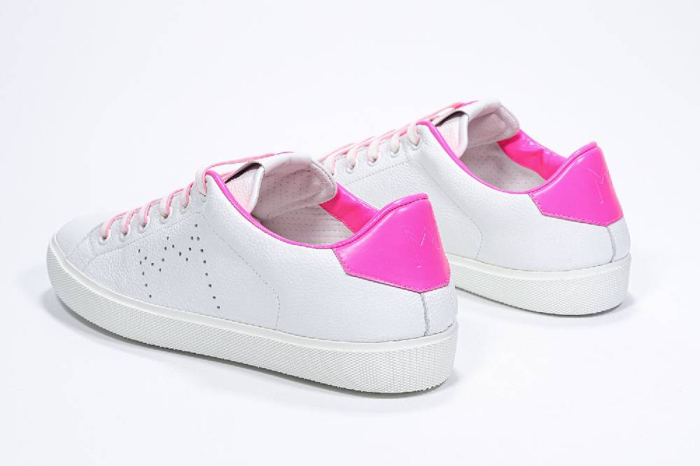 Leather Crown LC06 | Fucsia & Bianche - Basse - Donna Sconto