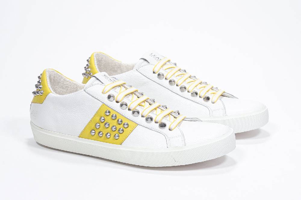 Leather Crown STUDLIGHT | Giallo e bianco - BASSE - Donna Vendita Calda