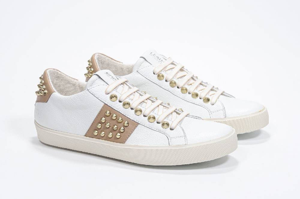 Leather Crown STUDLIGHT | Beige e bianco - BASSE - Donna Vendita Economica