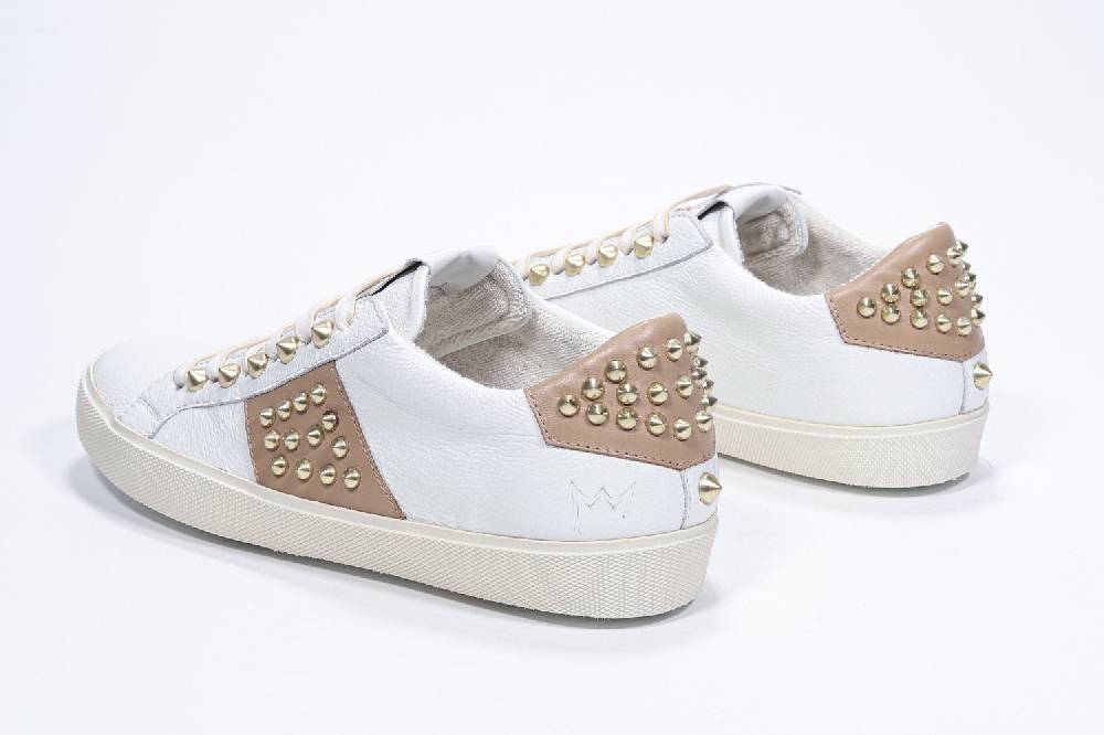 Leather Crown STUDLIGHT | Beige e bianco - BASSE - Donna Vendita Economica