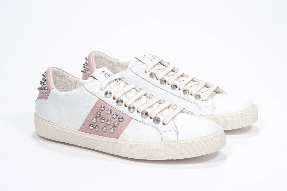 Leather Crown STUDLIGHT | Rosa e bianco - BASSE - Donna Saldi Di Fabbrica