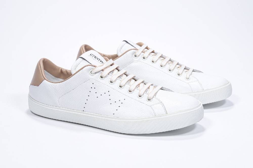Leather Crown LC06 | Cuoio & Bianche - Basse - Uomo Offerta