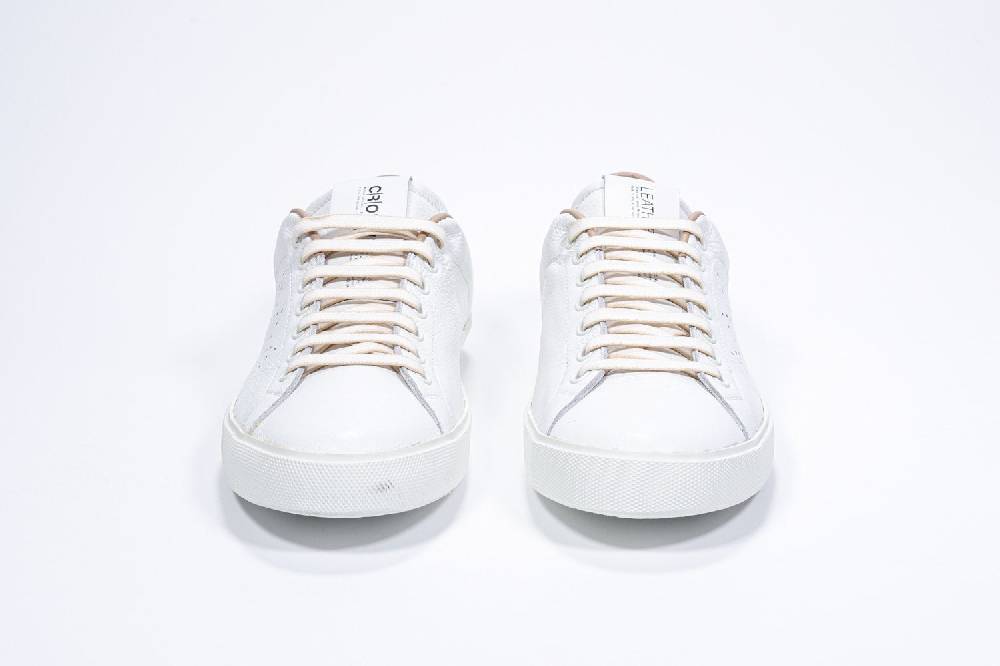 Leather Crown LC06 | Cuoio & Bianche - Basse - Uomo Offerta