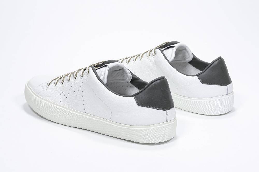 Leather Crown LC06 | Verde Militare & Bianche - Basse - Uomo Outlet