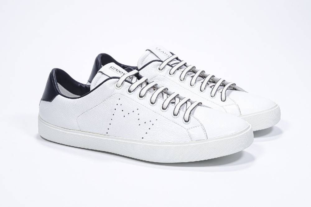 Leather Crown LC06 | Navy & Bianche - Basse - Uomo In Vendita