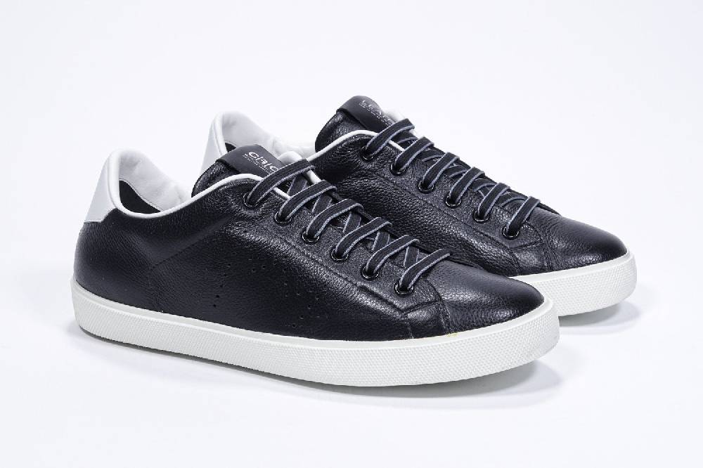 Leather Crown LC06 | Bianche & Nere - Basse - Uomo Offerte