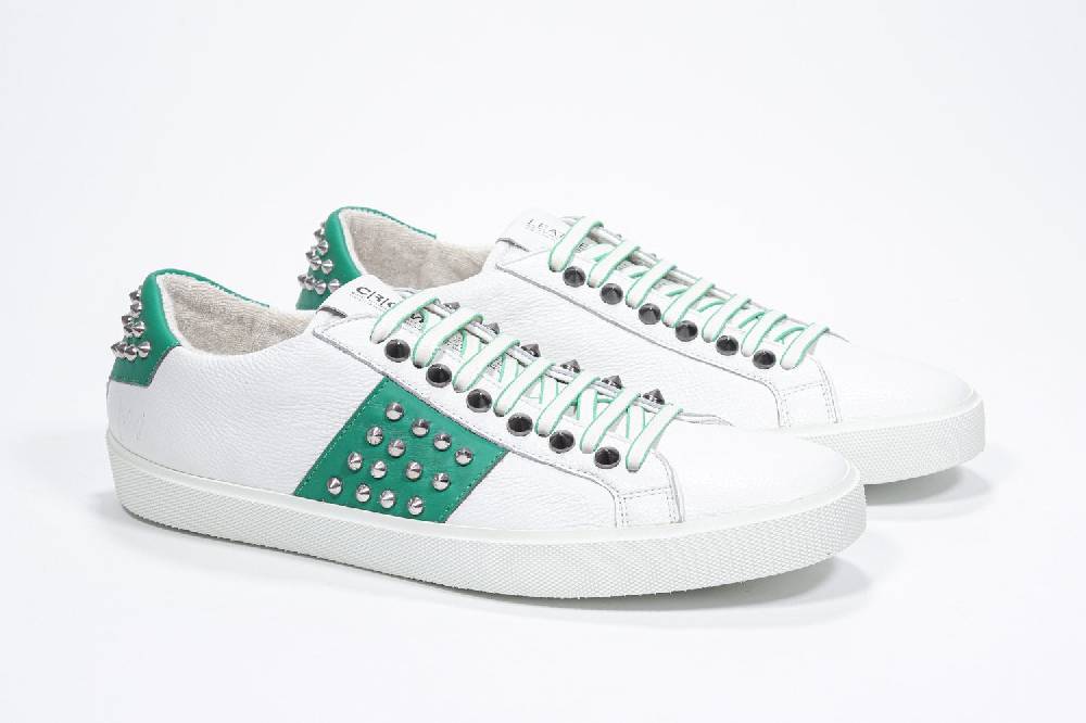 Leather Crown STUDLIGHT | Bianco e verde - BASSE - Uomo Promozione