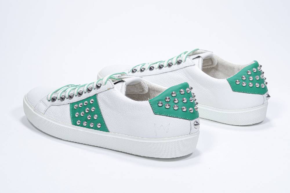 Leather Crown STUDLIGHT | Bianco e verde - BASSE - Uomo Promozione