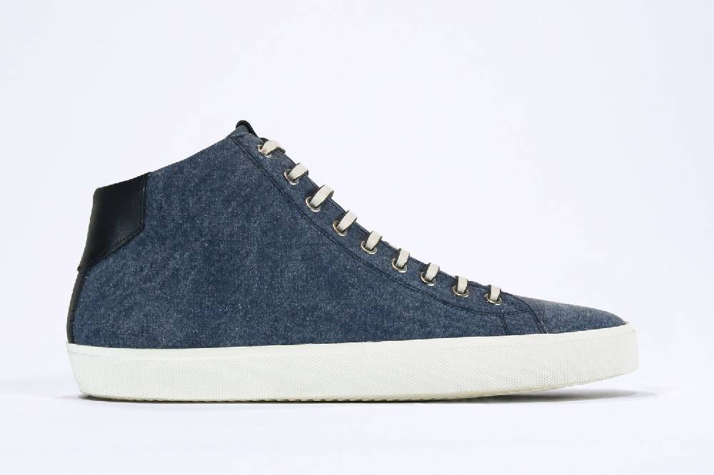 Leather Crown EARTH | Denim Blue - Mid Top - Uomo Affare Del Giorno