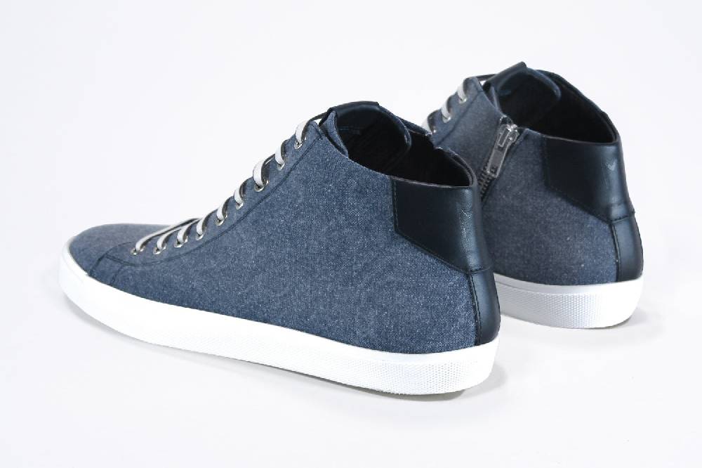 Leather Crown EARTH | Denim Blue - Mid Top - Uomo Affare Del Giorno