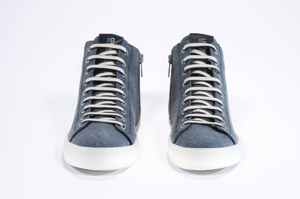 Leather Crown EARTH | Denim Blue - Mid Top - Uomo Affare Del Giorno