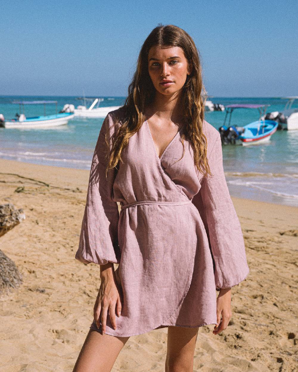 ﻿Manebí Linen Caracas Dress - Iris Pezzi Unici