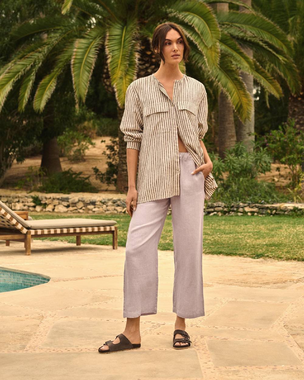 Manebí Linen Belem Trousers - Iris Negozi Online