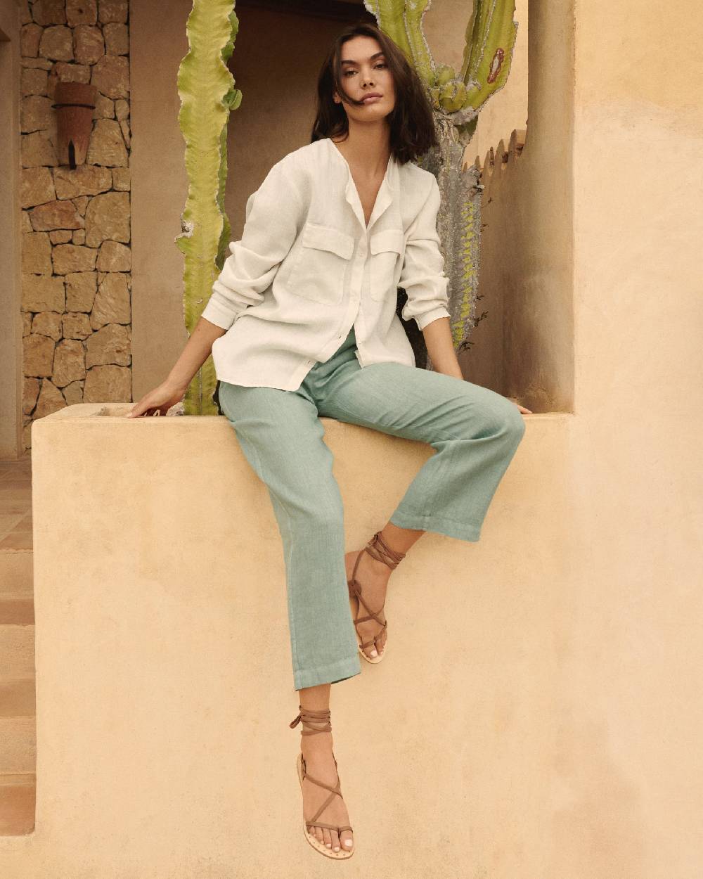 Manebí Linen Valparaiso Shirt - Eggnog Offerta