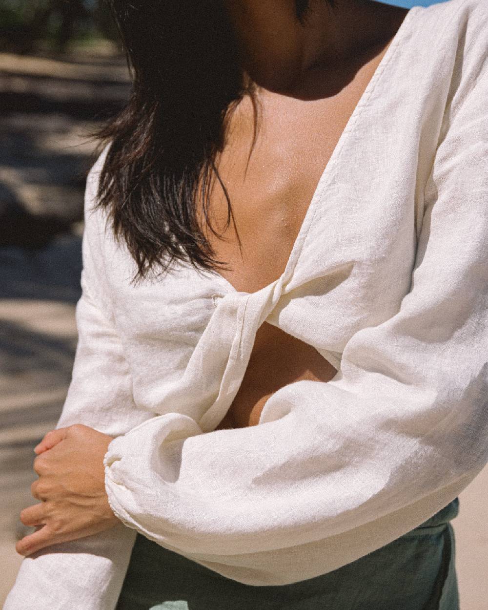 Manebí Linen Antigua Top - Eggnog Outlet