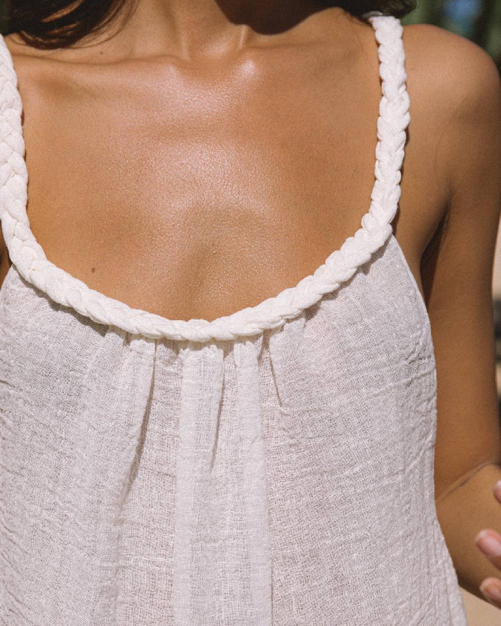 Manebí Linen Gauze Maracaibo Dress - White Offerte
