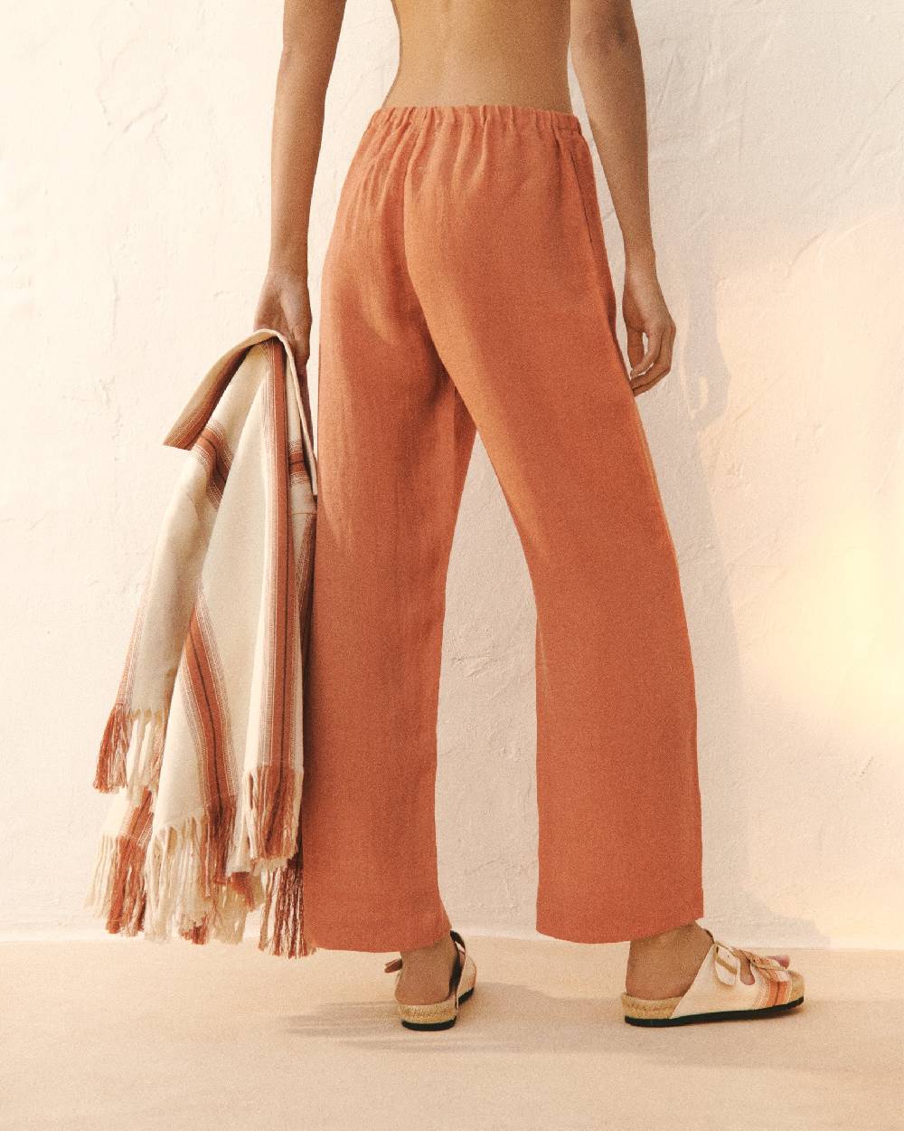 Manebí Linen Gauze Girona Trousers - Sunbaked Saldi Di Fabbrica