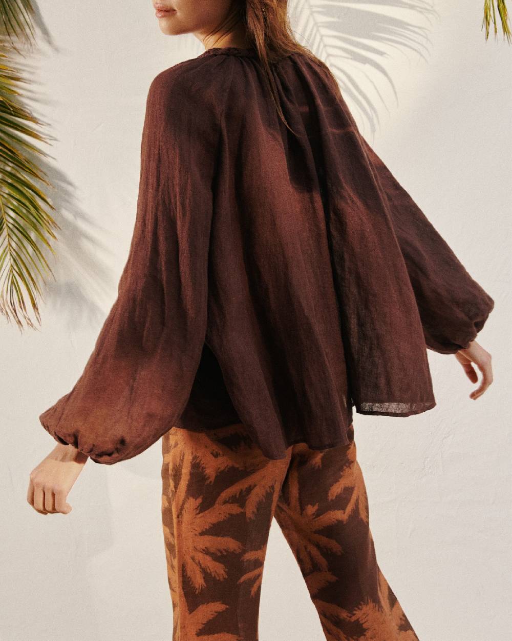 Manebí Linen Gauze Mykonos Shirt - Cocoa Italy
