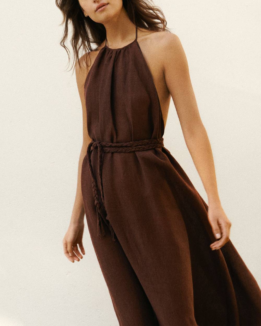 Manebí Linen Gauze Tulum Dress - Cocoa Italia