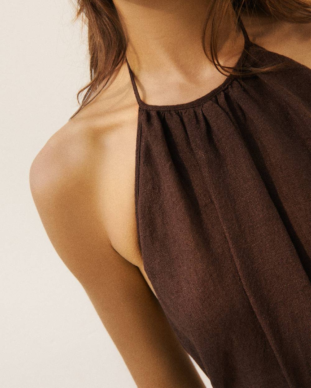 Manebí Linen Gauze Tulum Dress - Cocoa Italia