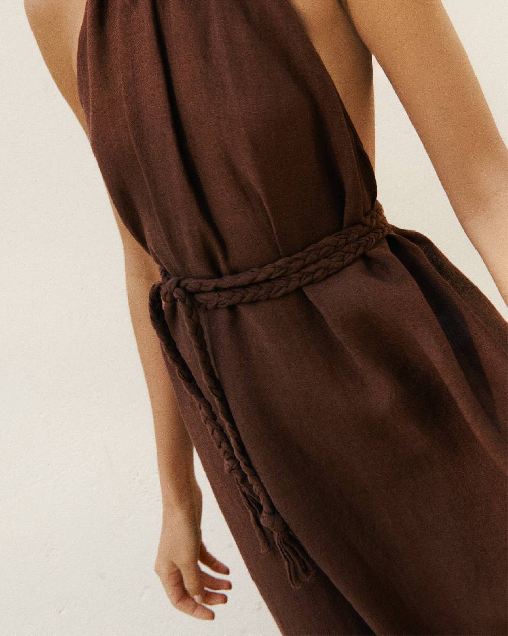 Manebí Linen Gauze Tulum Dress - Cocoa Italia