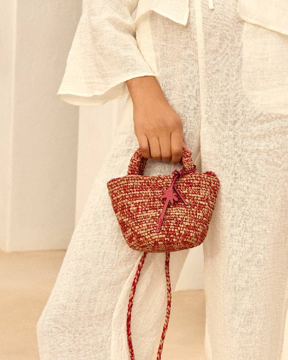 Manebí Raffia Summer Bag Mini - Rust Tan Mélange Economico