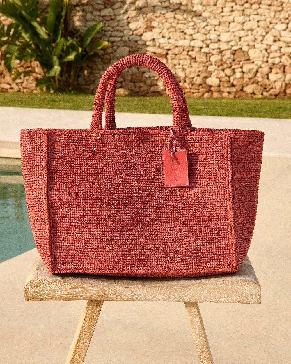 Manebí Raffia Sunset Bag Large - Rust Outlet