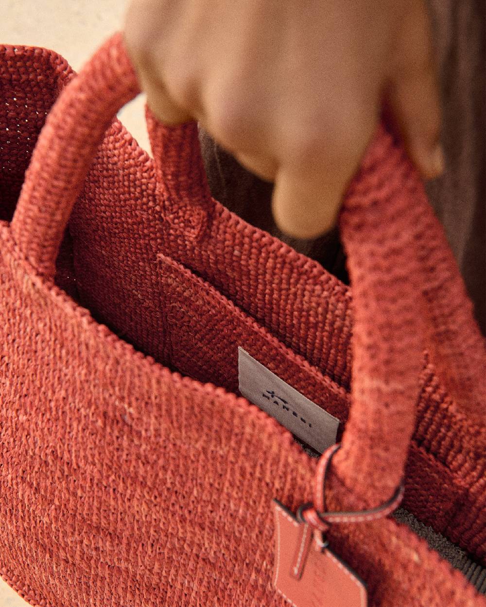 Manebí Raffia Sunset Bag Large - Rust Outlet