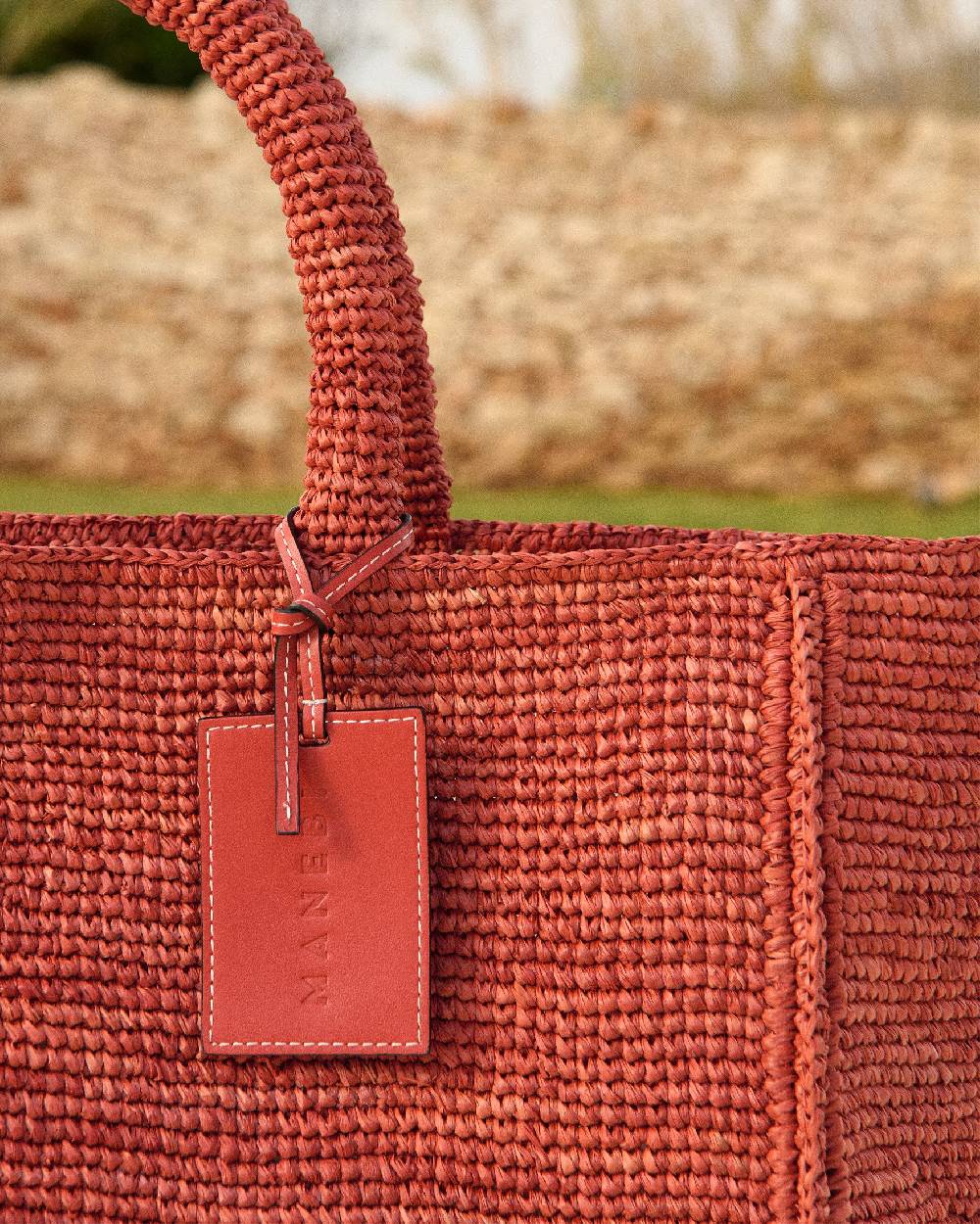 Manebí Raffia Sunset Bag Large - Rust Outlet