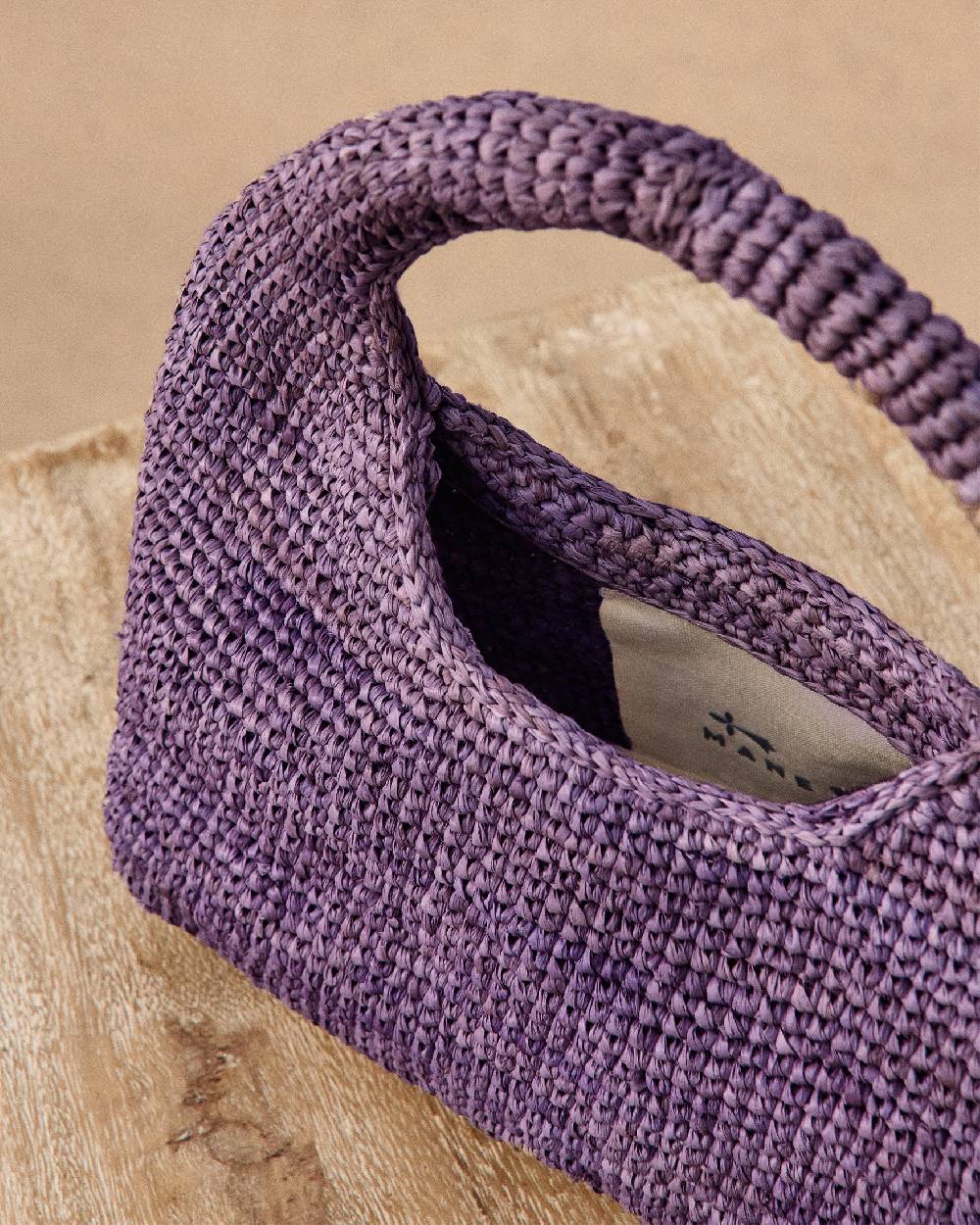 Manebí Raffia Halfmoon Bag - Summer Purple Hotsell