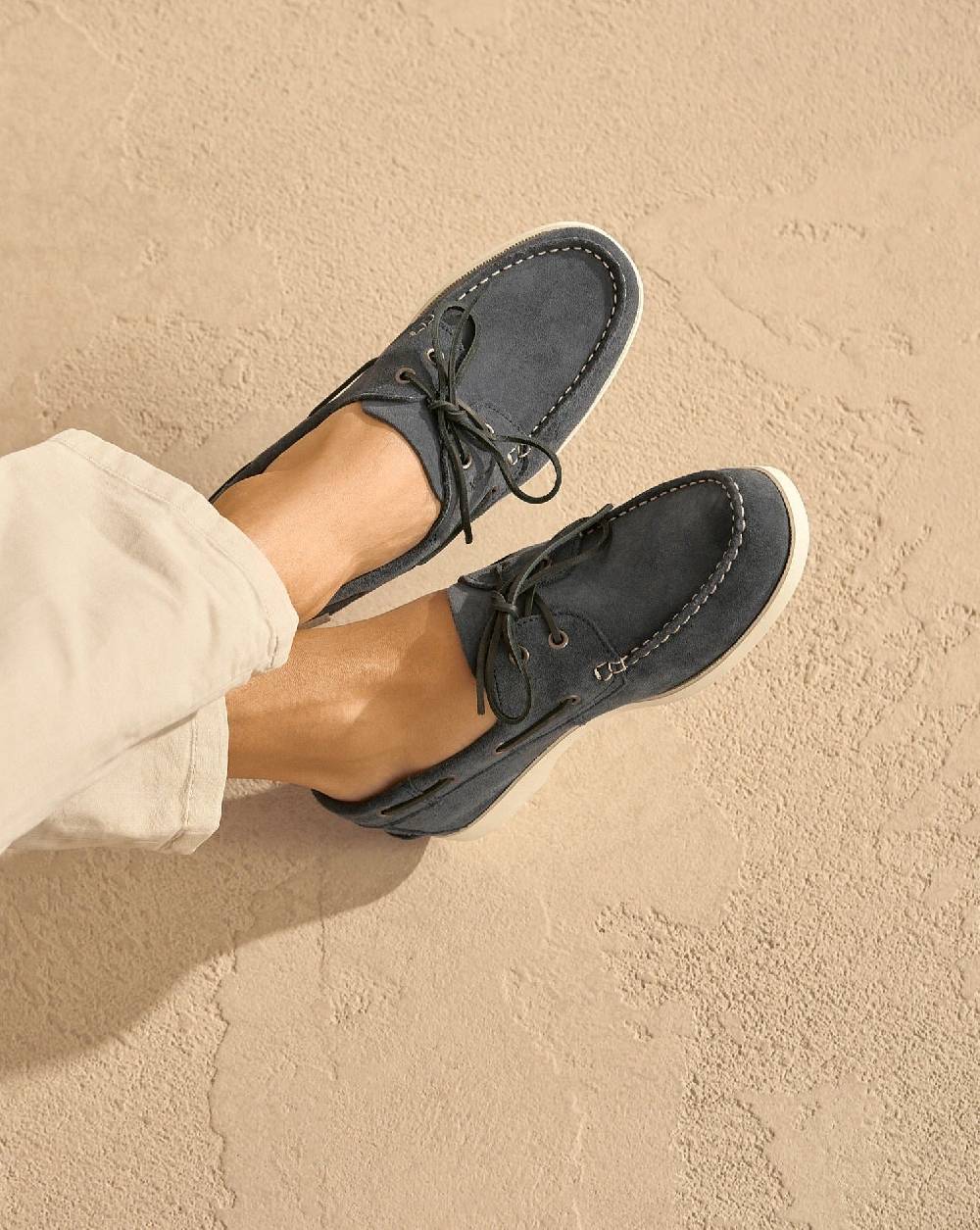 Manebí Suede Boat-Shoes - Hamptons Patriot Blue Promozione Limitata