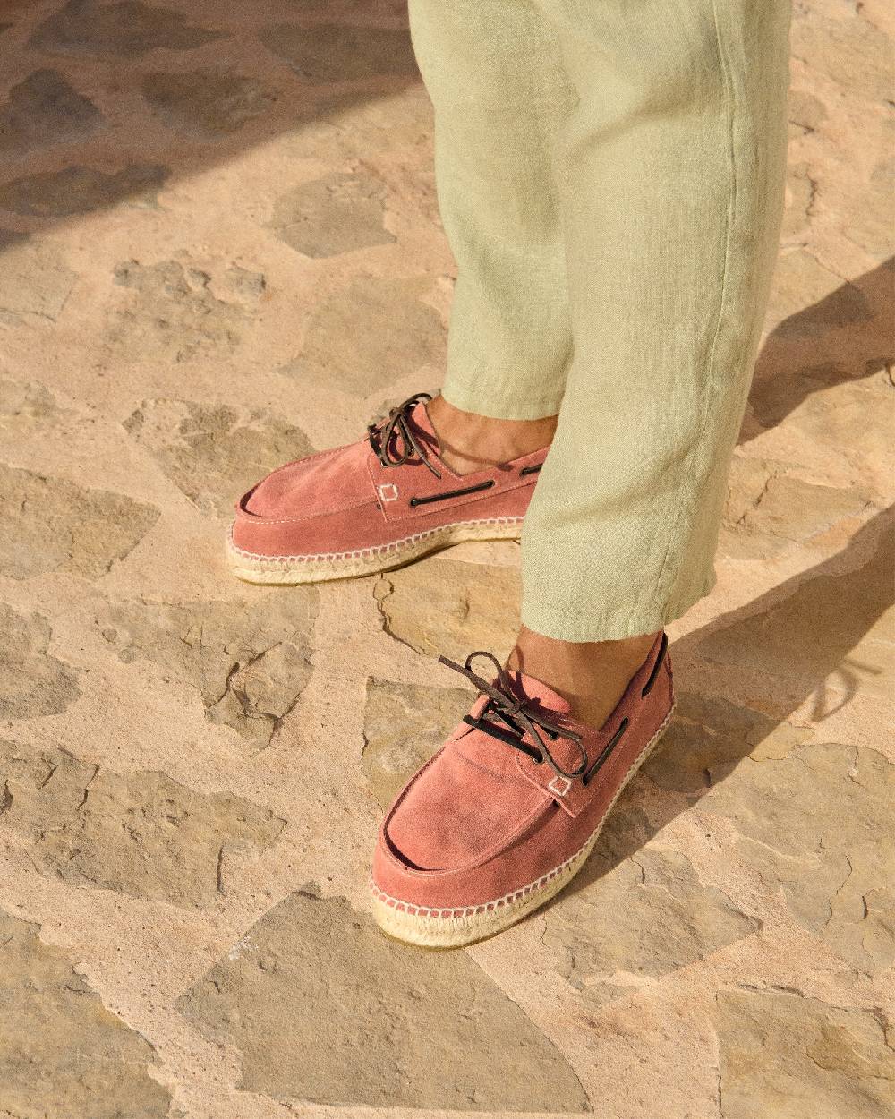 Manebí Suede Boat-Shoes Espadrilles - Hamptons Terracotta Convenienza