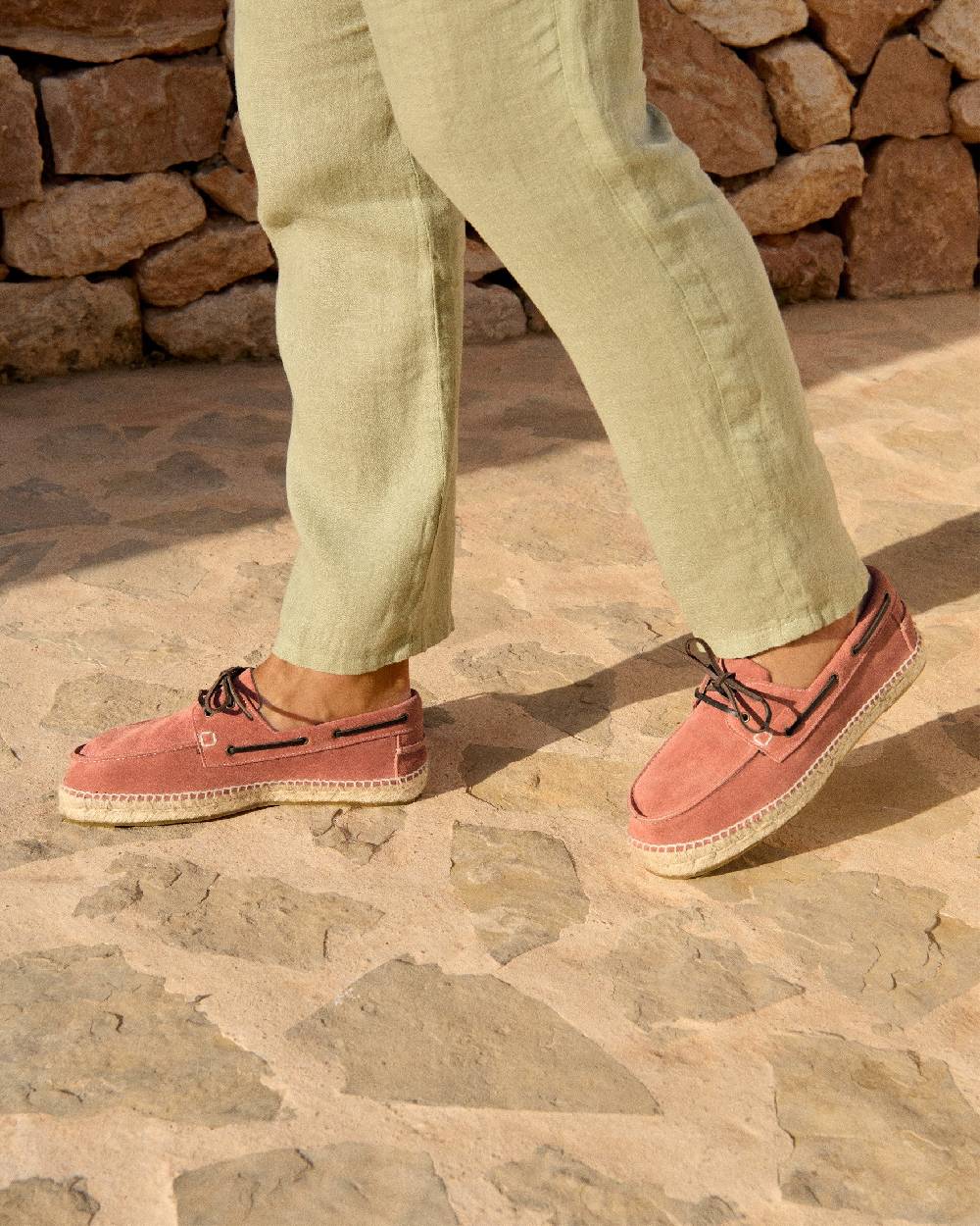 Manebí Suede Boat-Shoes Espadrilles - Hamptons Terracotta Convenienza