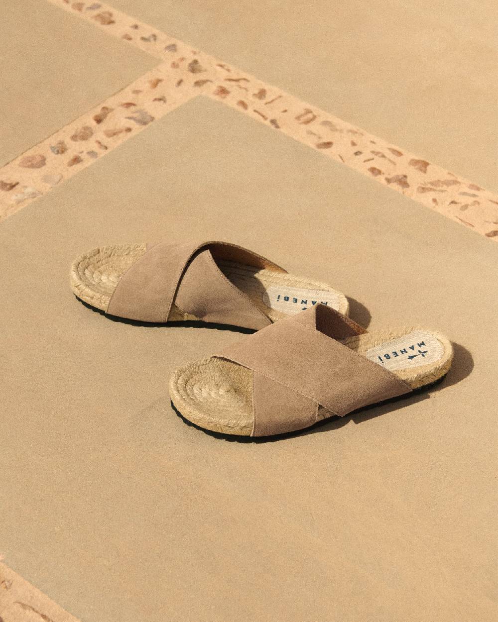 Manebí Suede Crossed Bands Sandals - Vintage Taupe Outlet