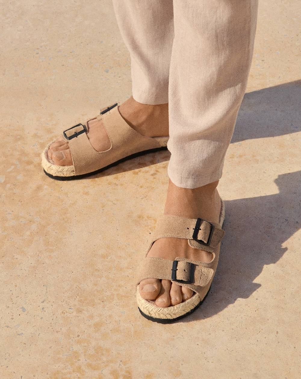 Manebí Suede Nordic Sandals - Hamptons Vintage Taupe Saldi