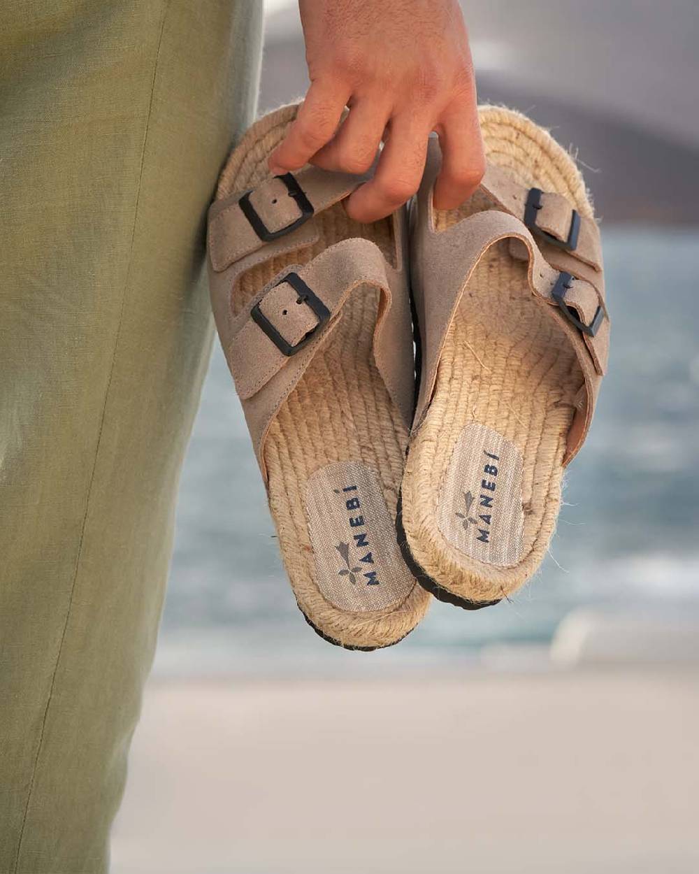 Manebí Suede Nordic Sandals - Hamptons Vintage Taupe Saldi