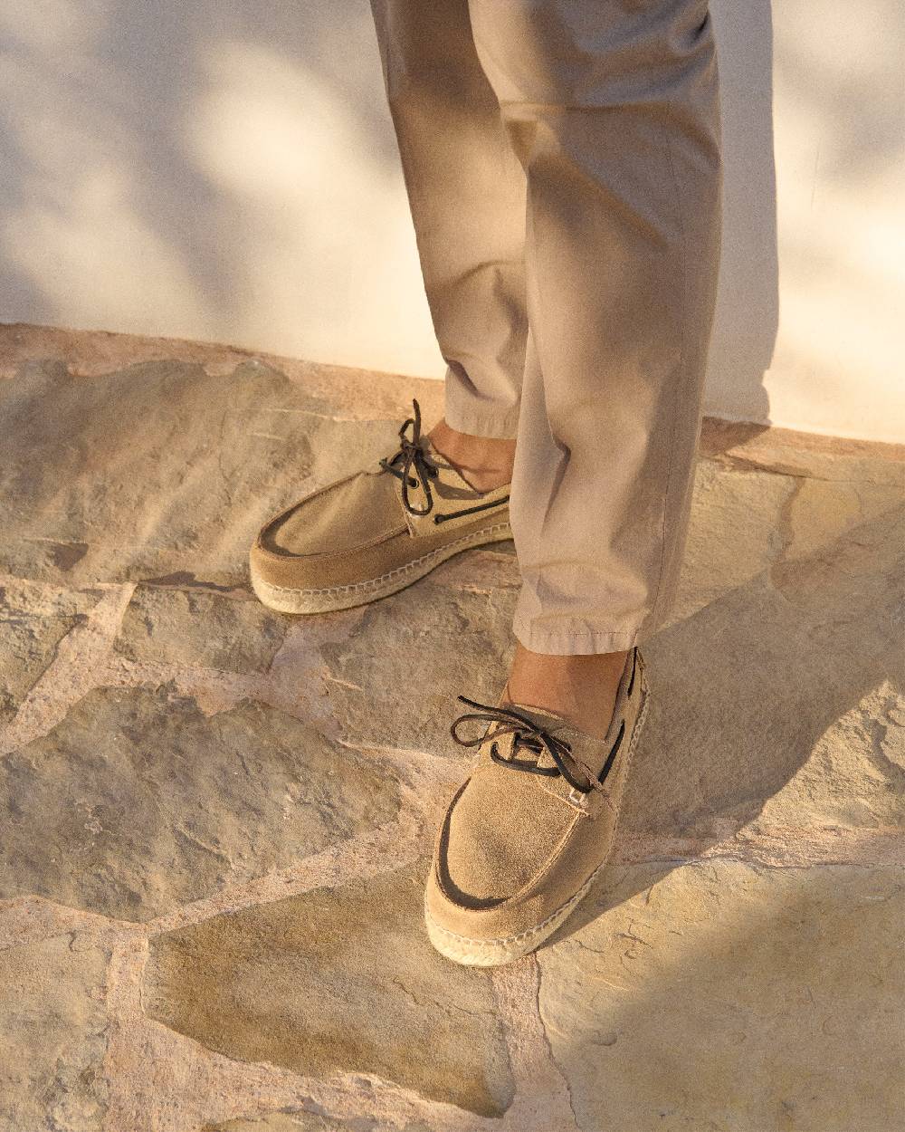 Manebí Scarpe da barca - Hamptons - Washed Beige Saldi Di Fabbrica