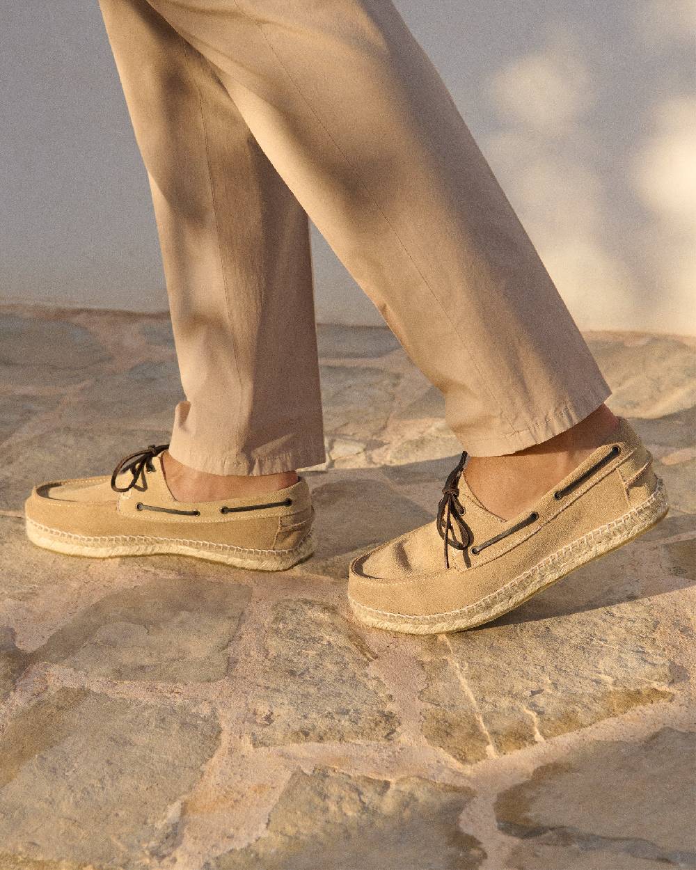 Manebí Scarpe da barca - Hamptons - Washed Beige Saldi Di Fabbrica