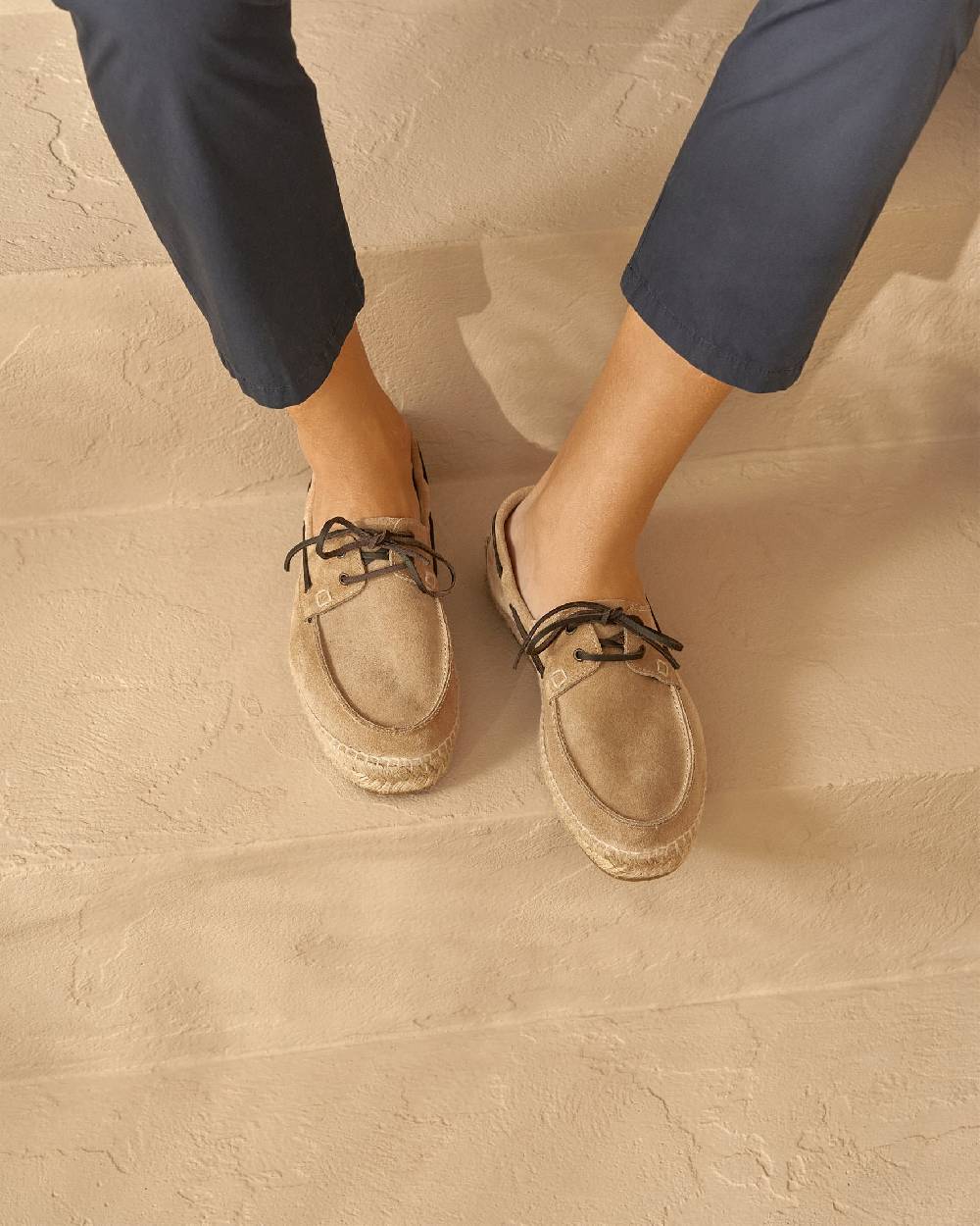 Manebí Scarpe da barca - Hamptons - Washed Beige Saldi Di Fabbrica