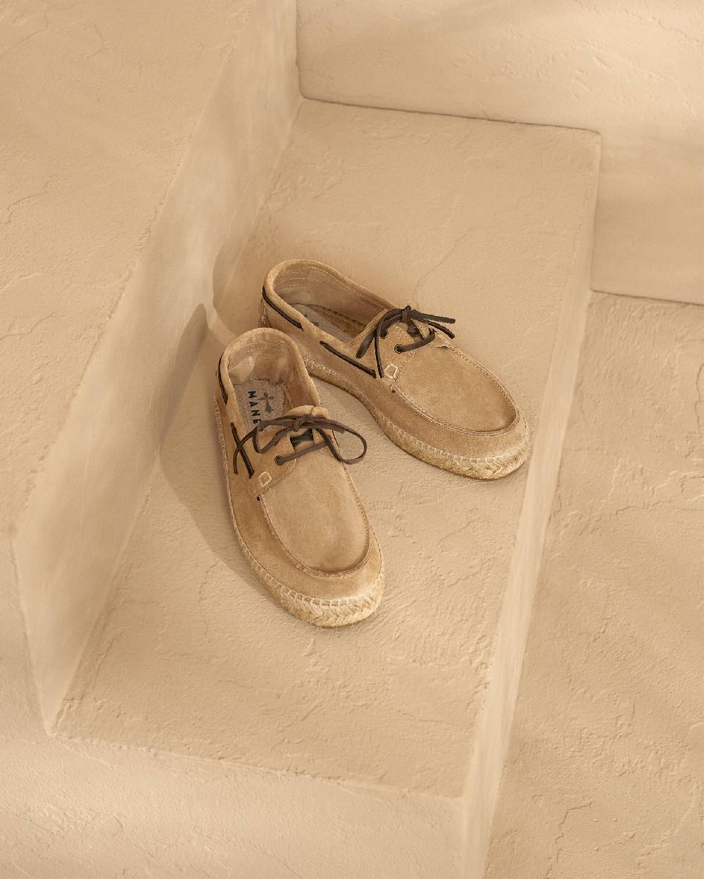 Manebí Scarpe da barca - Hamptons - Washed Beige Saldi Di Fabbrica
