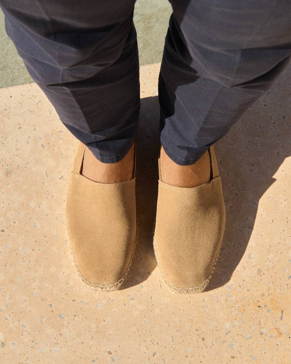 Manebí Suede Square Toe Espadrilles - Hamptons Washed Beige Vendite Flash