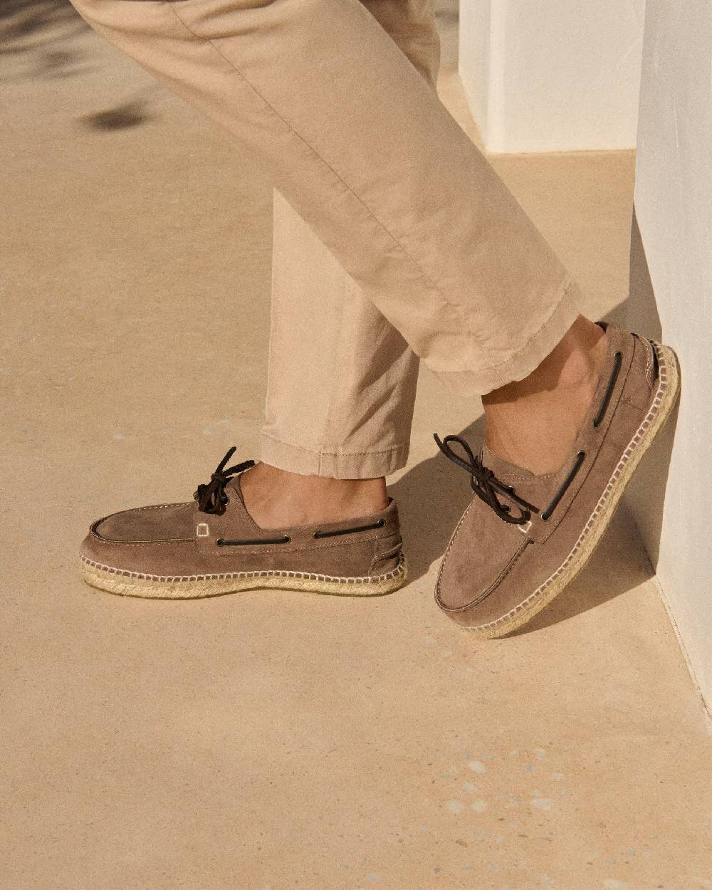 Manebí Suede Boat-Shoes Espadrilles - Hamptons Dark Moka In Saldo