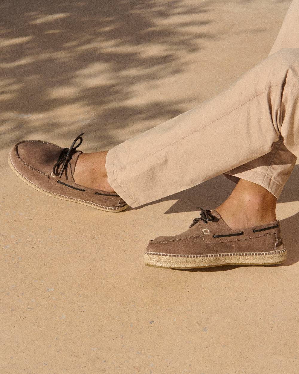 Manebí Suede Boat-Shoes Espadrilles - Hamptons Dark Moka In Saldo