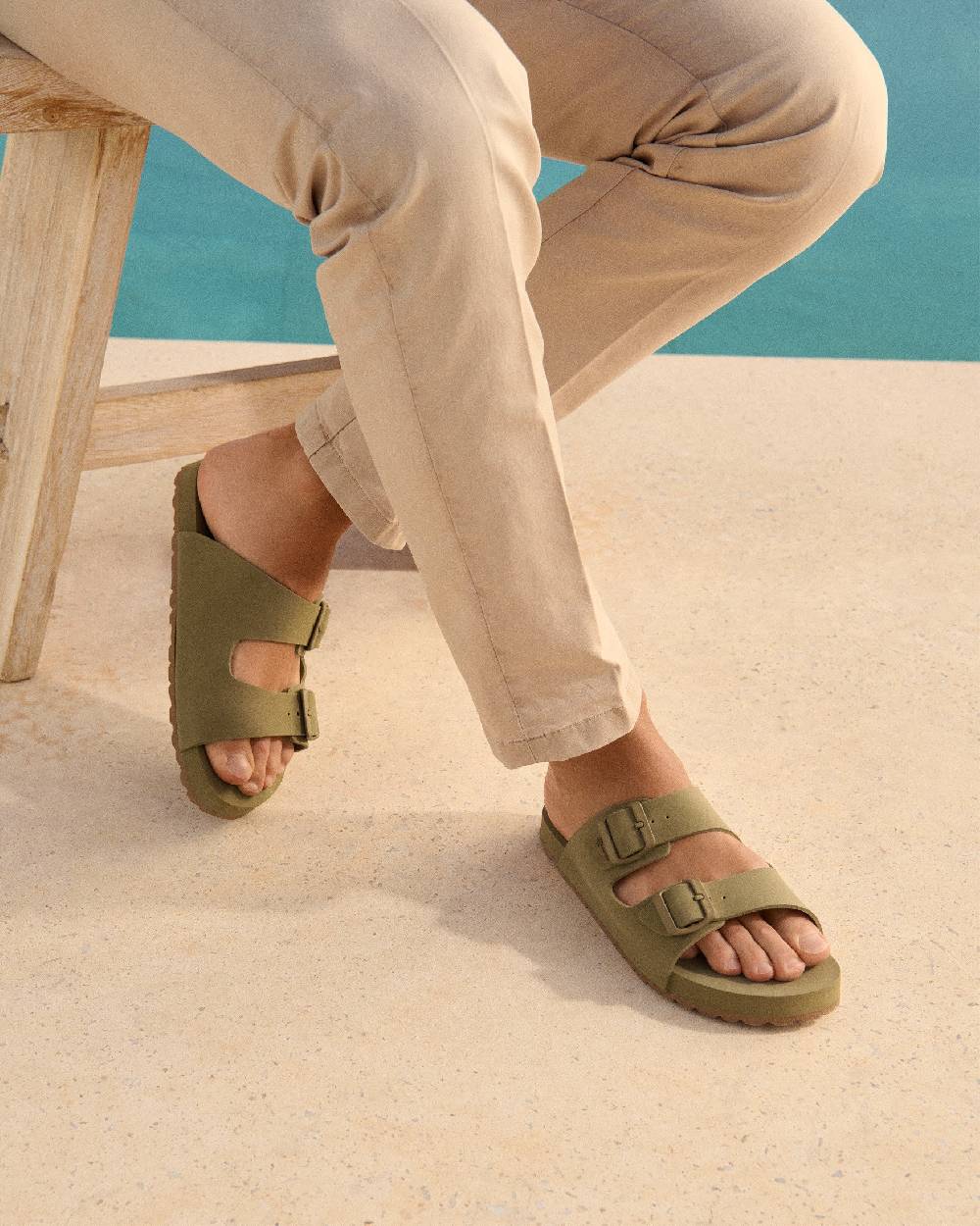 Manebí Eva Swim Sandals - Honolulu Kaki Green Italia