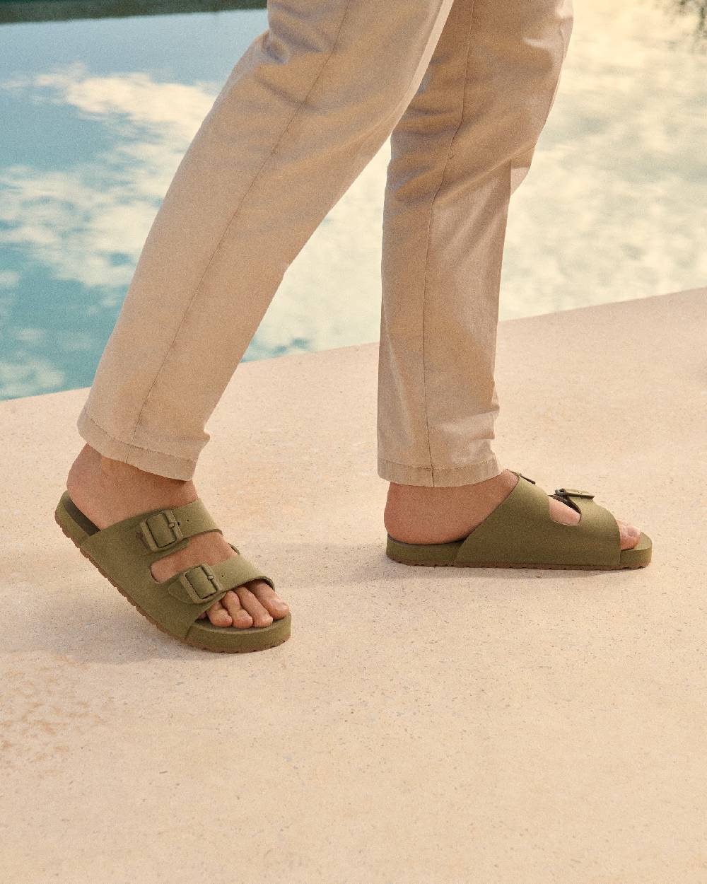 Manebí Eva Swim Sandals - Honolulu Kaki Green Italia