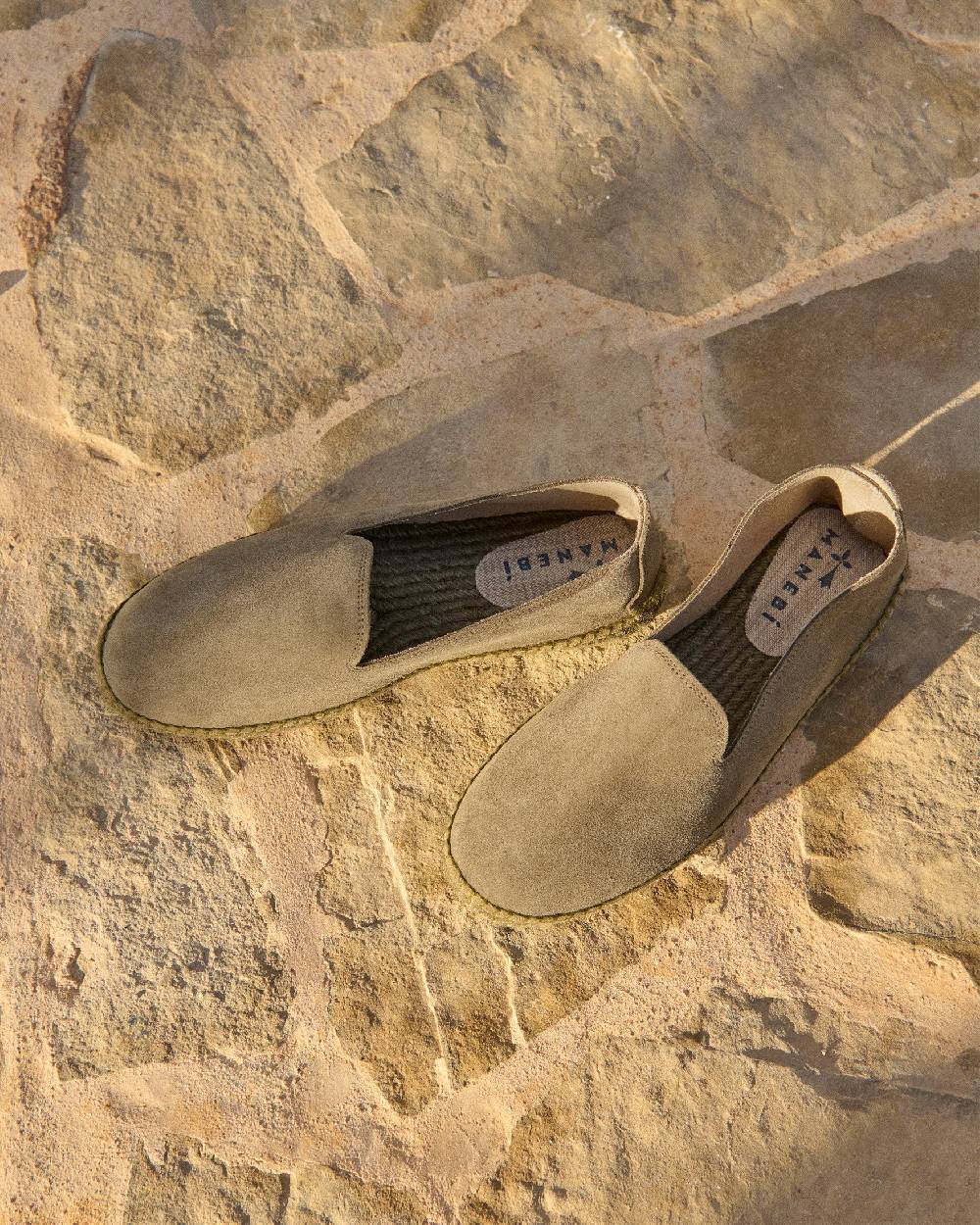 Manebí Espadrillas flat in pelle scamosciata - Hamptons - Forest On Tone In Linea
