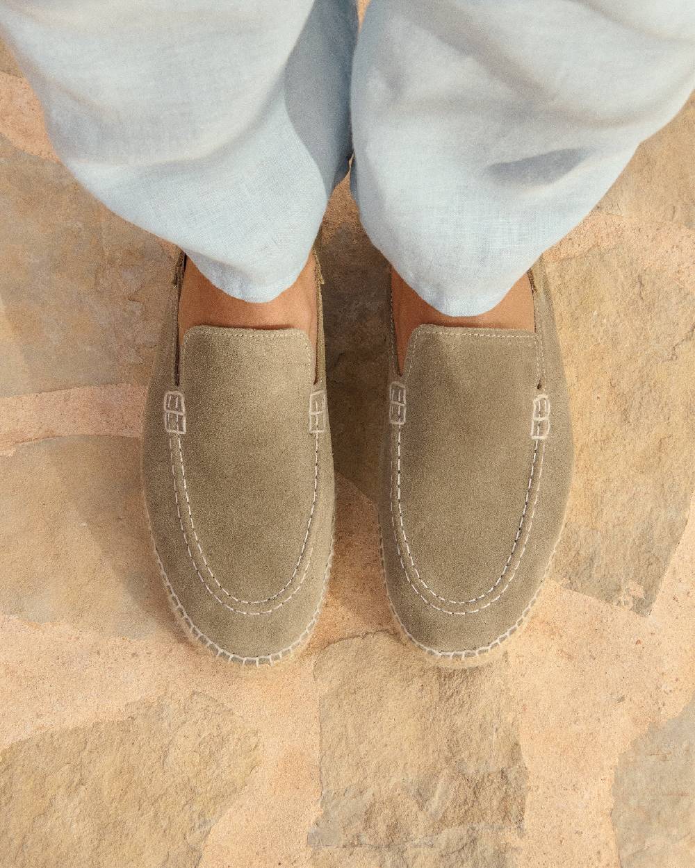 Manebí Mocassini Traveler Espadrillas in pelle scamosciata- Hamptons - Forest Qualità