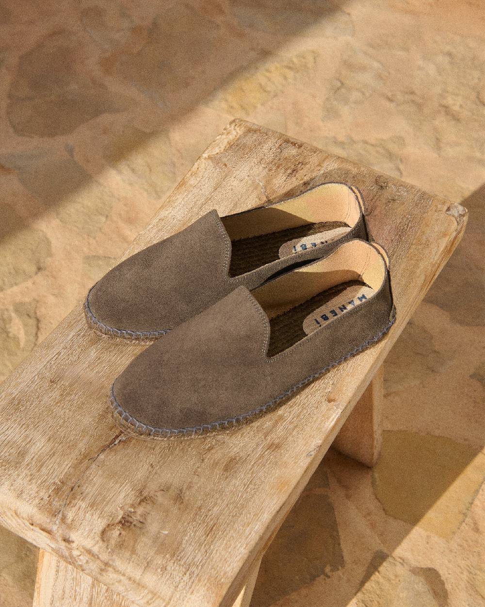 Manebí Espadrillas flat in pelle scamosciata - Hamptons - Carbon Grey ton sur ton Promozione