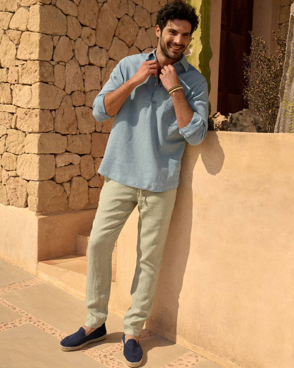 Manebí Washed Linen Venice Trousers - Light Green Fino Al -60%